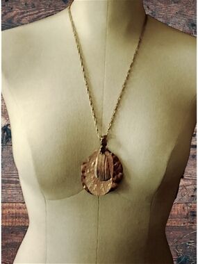 Gold-Tone Layered Disc Pendant Necklace